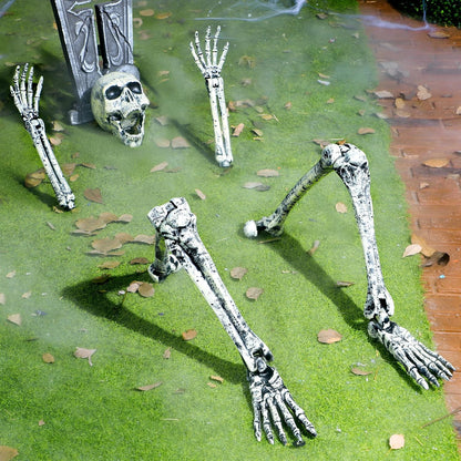 JOYIN 5 Pcs Halloween Skeleton Decorations Outdoor, Life Size Skeleton Yard Stakes, Groundbreaker Skulls Decor for Graveyard Yard Lawn Garden Ground Party Supplies