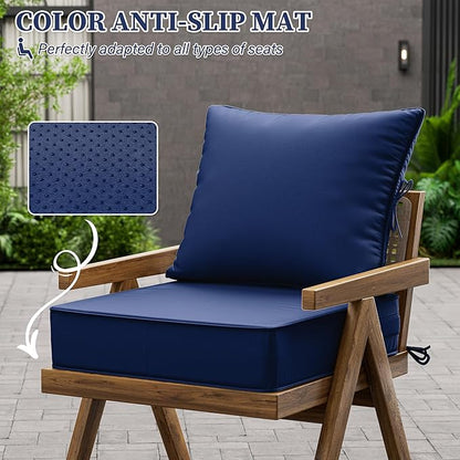 Outdoor Seat Cushion Set 24 L × 24 W × 5 H Inch Waterproof & Fade Resistant - Image 6