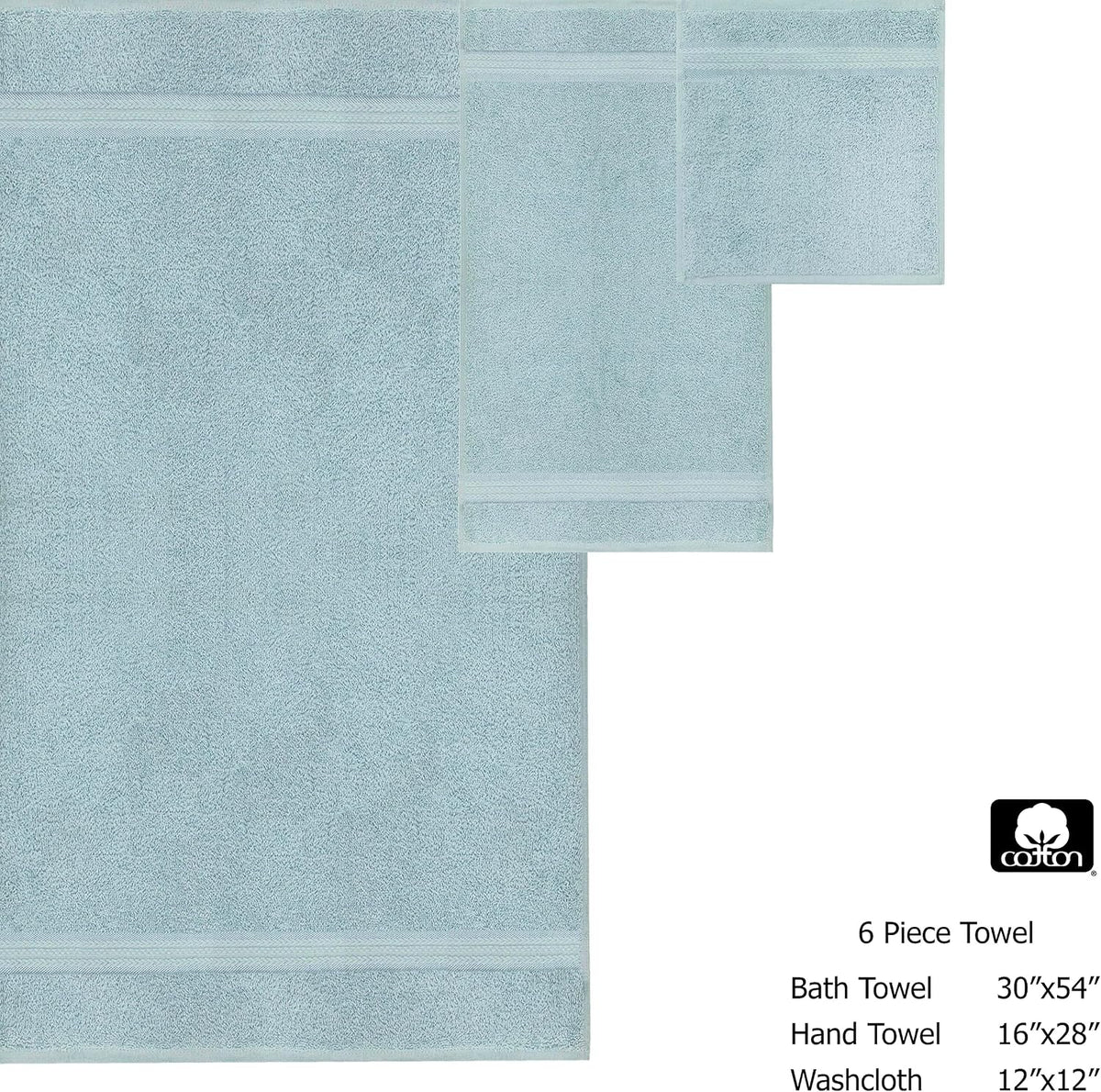 cotton craft ultra soft 6 piece towel set, view 9