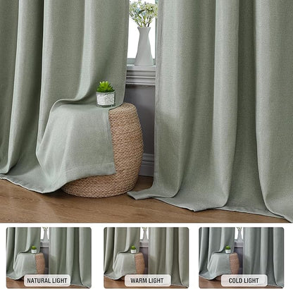 H.VERSAILTEX 95% Blackout Linen Curtains 63 Inches Long - Image 3