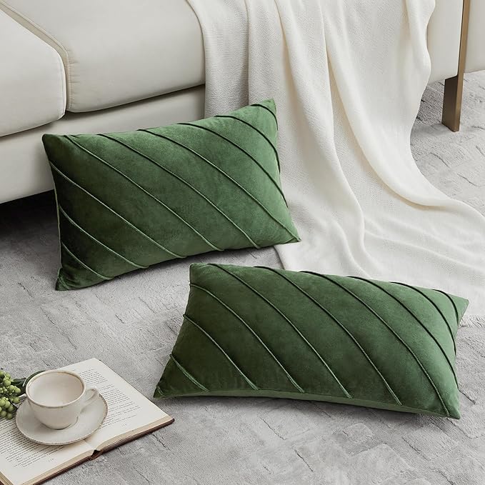 GIGIZAZA Decorative Velvet Pillow Covers 12x20, Living Room Square Cushion - Image 5
