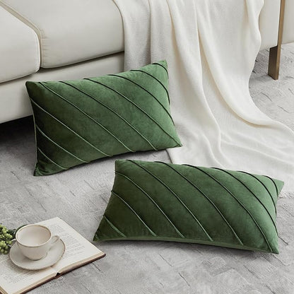 GIGIZAZA Decorative Velvet Pillow Covers 12x20, Living Room Square Cushion - Image 5