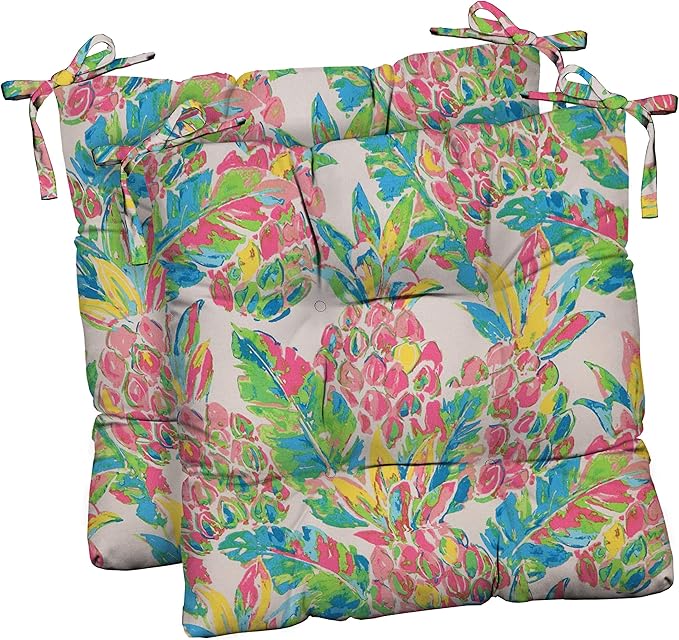 RSH DECOR: Outdoor Tufted Seat Cushions Set of 2 | 19" x 19" | All-Weather Spun by RSHDECOR