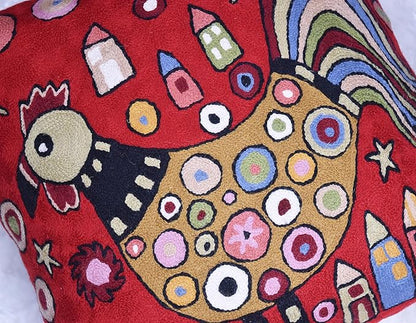 Red Rooster Throw Pillow Cover Karla Gerard Floral Pillowcase Floral Chair - Image 9