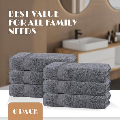 white classic wealuxe grey towels for bathroom 6, side view