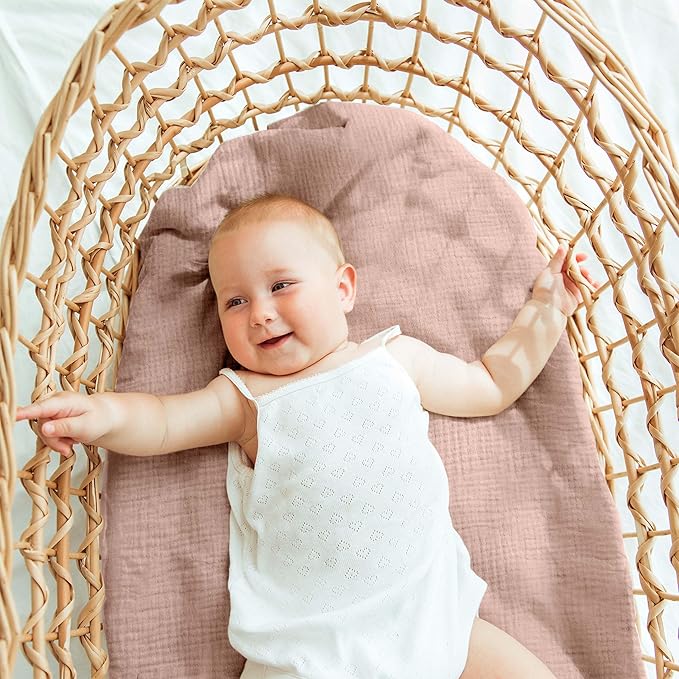 Muslin Bassinet Fitted Sheets, 2 Pack - Image 2