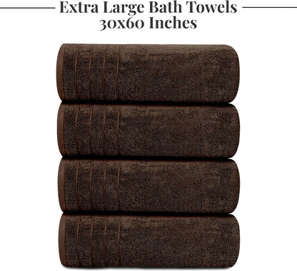 tens towels 4 piece extra large bath towels on a desk or shelf