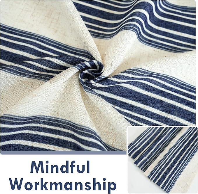 DriftAway Farmhouse Vertical Striped Linen Blend Textured Light Filtering Semi - Image 4