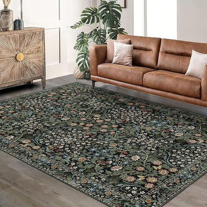 MUJOO Floral 5x7 Area Rugs, Washable Rug - Image 3