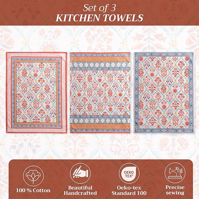 Maison d' Hermine Kitchen Towels Set of 3 100% Cotton 20" x 27.5" Reusable - Image 2