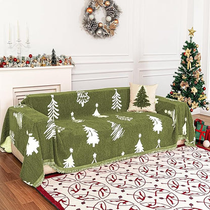 MYSKY HOME 71X134 inches Sofa Christmas Couch Cover, Sectional Sofa Covers Sofa by MYSKYHOME