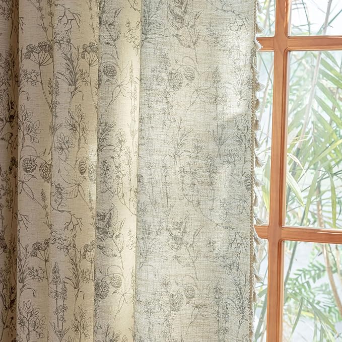 ENJOYBRIDAL Floral 96 Inch Curtains Vintage 2 Panels Drapes Rod Pocket Semi - Image 7