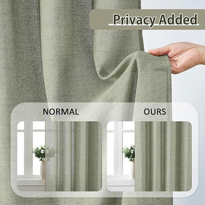 RAIN CITY Sage Green Sheer Curtains Pinch Pleated, Back Tab - Image 5