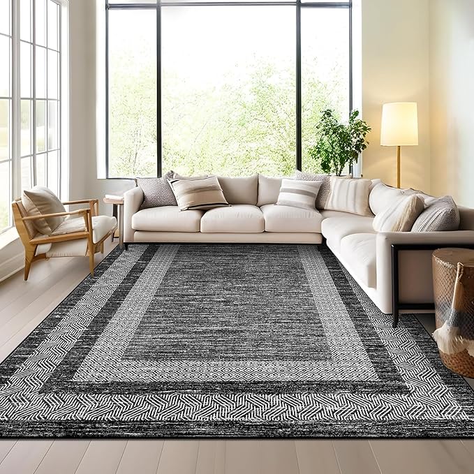 GarveeHome Washable Rug 5x7 Modern Bordered Rug - Image 2
