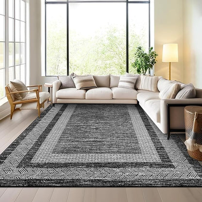 GarveeHome Washable Rug 5x7 Modern Bordered Rug - Image 2