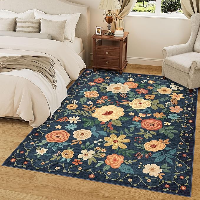 DUKINO 6x9 Area Rug, Floral Rugs - Image 5