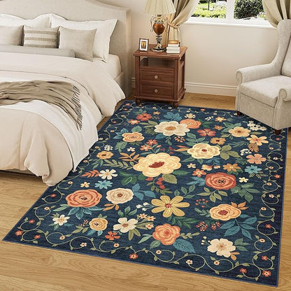 DUKINO 6x9 Area Rug, Floral Rugs - Image 5