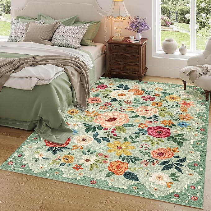 DUKINO 3x5 Area Rug, Floral Rugs - Image 8