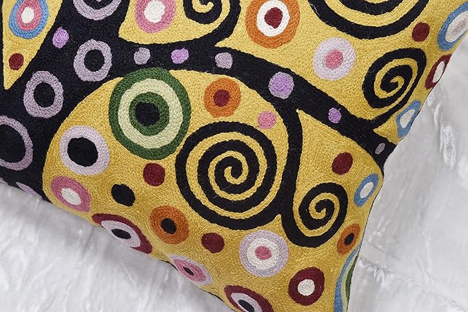 Klimt Yellow Tree of Life Pillow Cover Gold Floral Pillowcase Flower Botanical - Image 9
