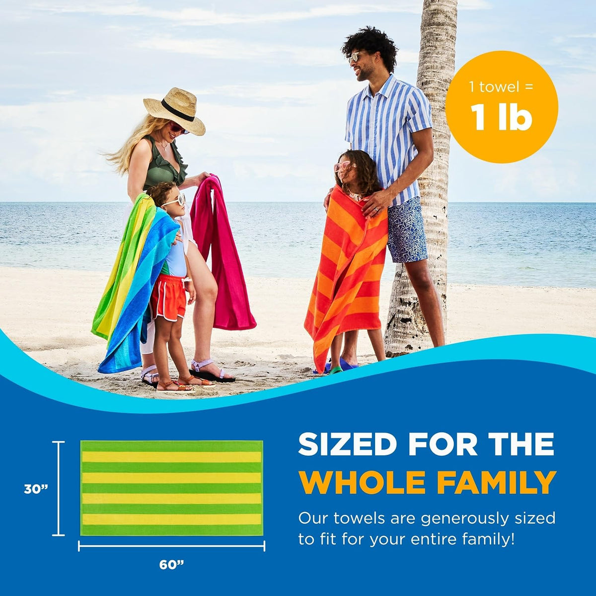 kaufman - soft oversized beach towels in bulk, package contents