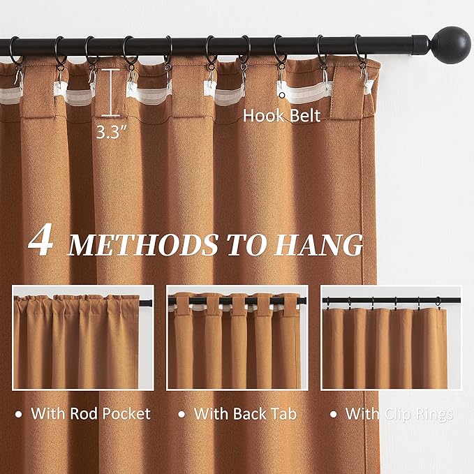 KEQIAOSUOCAI Blackout Linen Curtains 2 Panels Set 84 Inch Length 7 FT - Image 3