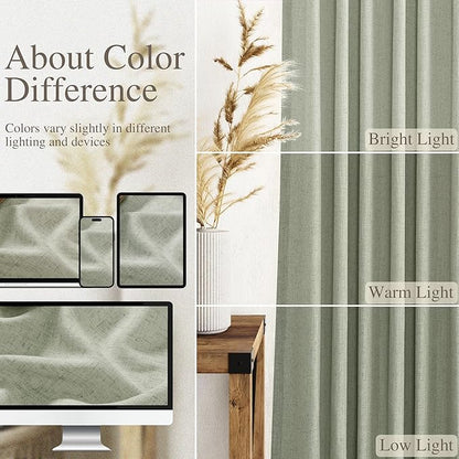 Sage Green Curtains 120 inches Long 2 panels - Image 4