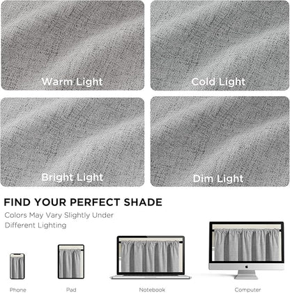 CUCRAF Linen 100% Blackout Curtains 72 Inch Length 2 Panels Set, Back Tab and - Image 4