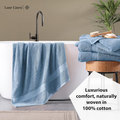 lane linen towel set soft absorbent quick dry, side view