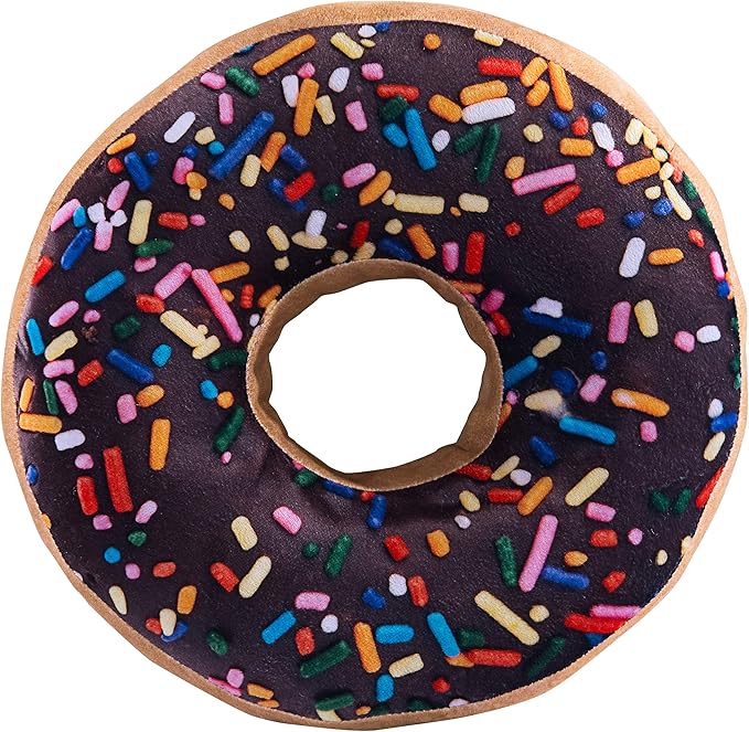 HYSEAS Round Throw Pillow 14 Inch Chocolate Donut, 3D Digital Print Decorative by HYSEAS