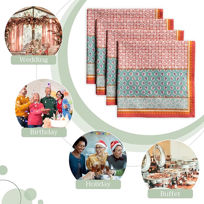 Maison d' Hermine Cloth Napkins Set of 4 100% Cotton Everyday Reusable Square - Image 5