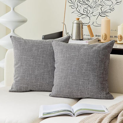 Kevin Textile Pack of 2 Decorative Linen Throw Pillow Covers, Soft Cushion Case by KevinTextile