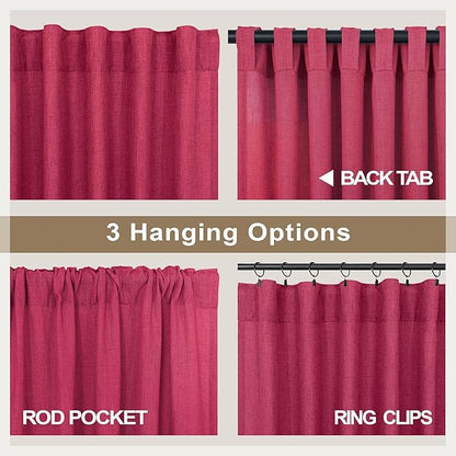 Pitalk Christmas Red Curtains 72 Inch Length - Image 4