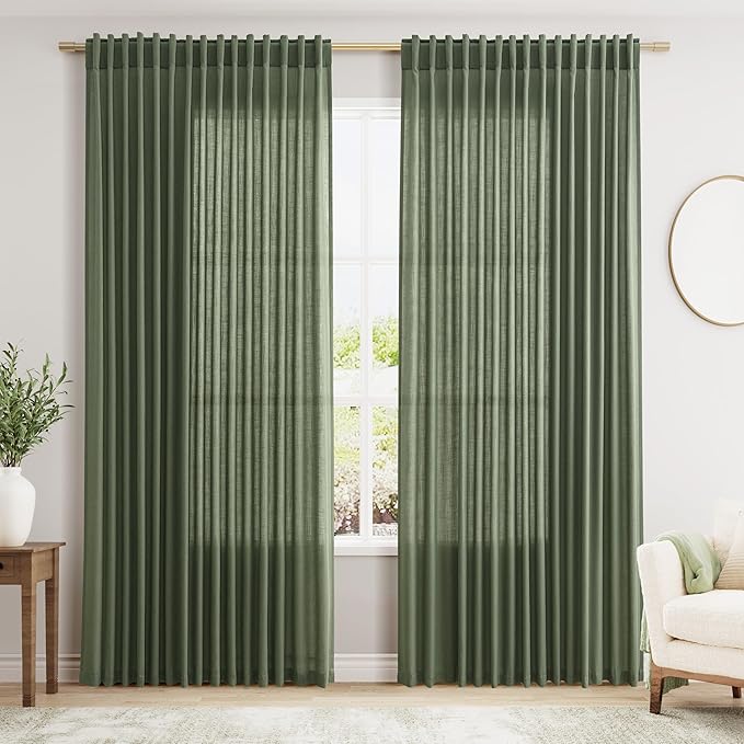Extra Wide 100 Inch Linen Curtains by Nanspring
