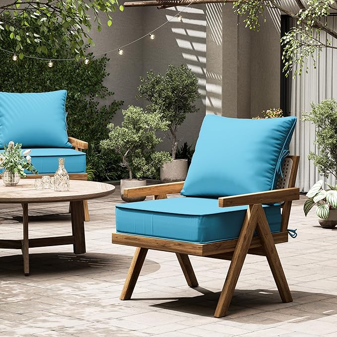 Outdoor Seat Cushion Set 22 L × 24 W × 5 H Inch Waterproof & Fade Resistant - Image 7
