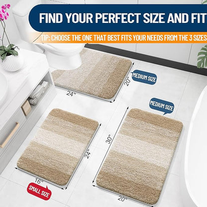 OLANLY Bathroom Rugs Mat 24x16, Extra Soft Absorbent Microfiber Bath Rugs - Image 2