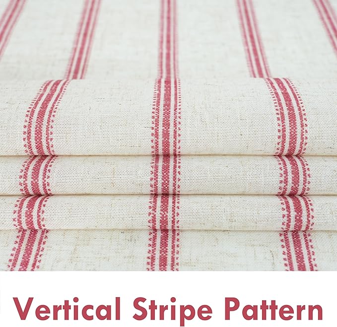 DriftAway Farmhouse Vertical Striped Linen Blend Textured Light Filtering Semi - Image 6