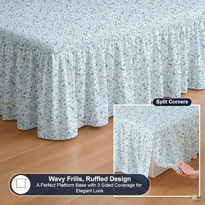 Cottington Lane Ruffled Bed Skirt Twin Size - Image 7