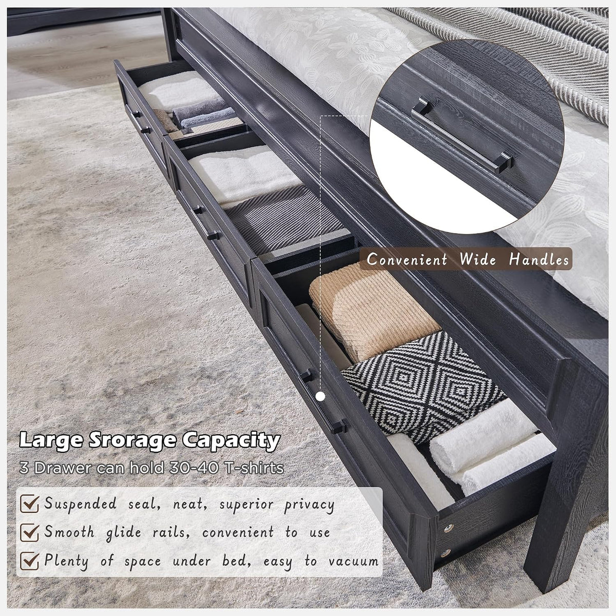 jxqtlingmu farmhouse queen wood bed frame with 52", package contents