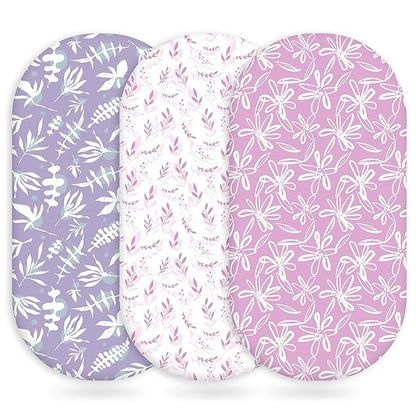 Baby Bassinet Sheets Girl Boy, Fitted Bassinet Sheet Set 3 Pack Bassinet by Unnivoll