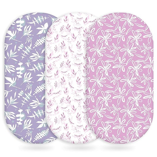 Baby Bassinet Sheets Girl Boy, Fitted Bassinet Sheet Set 3 Pack Bassinet by Unnivoll