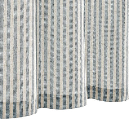 Vangao Stripe Farmhouse Kitchen Curtains 24 Inch Length Linen Cafe Curtains - Image 2