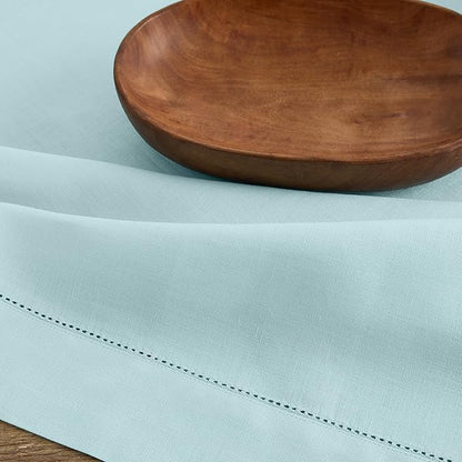 Solino Home Linen Aqua Blue Table Runner 132 Inches Long - Image 9