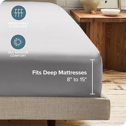 Bare Home 2-Pack Fitted Bottom Sheets Full - Image 4