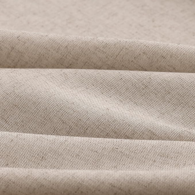 Light Tan Pinch Pleat Linen Curtains 96 Inch Length 2 Panels Set - Image 3