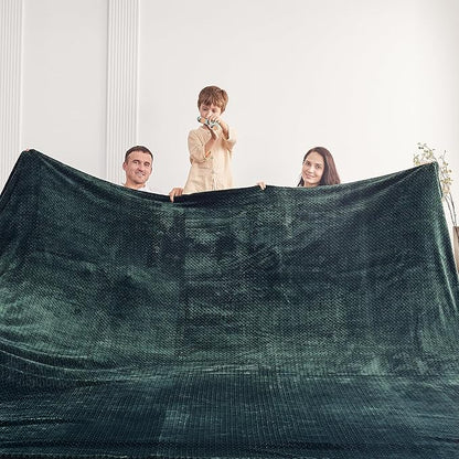 Oversized King Fleece Blanket 120x138 Inches, Seamless Soft Cozy 3D Jacquard - Image 2