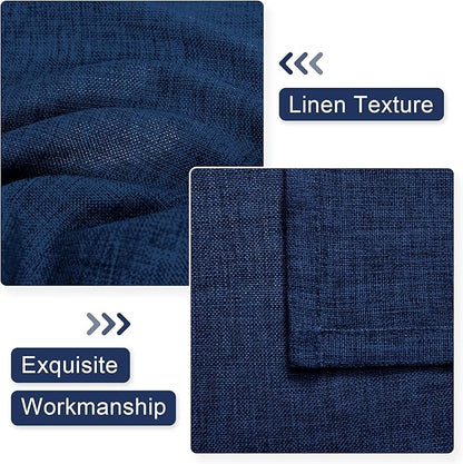 Hiasan Navy Blue Valance Curtains Light Filtering Rod Pocket Window Valance - Image 2