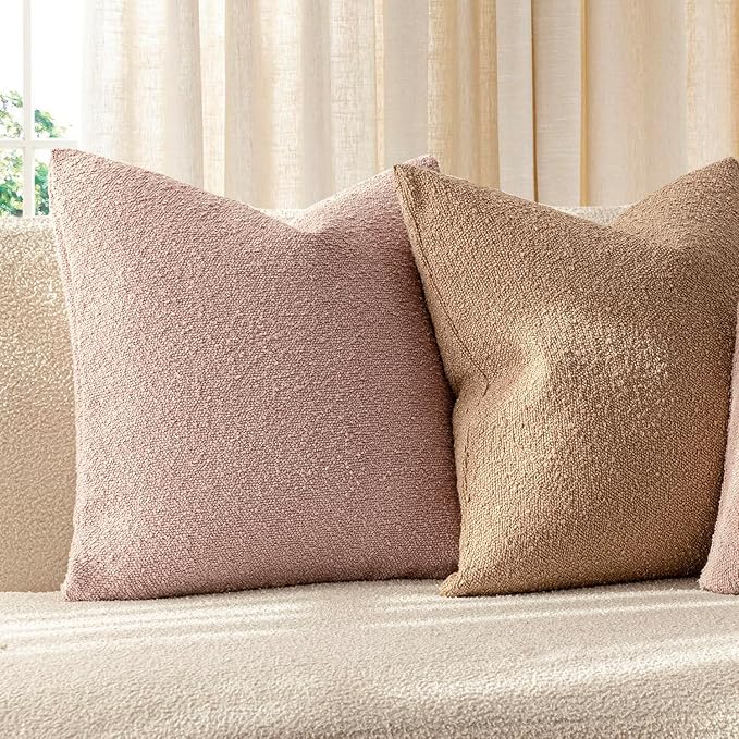 Foindtower Decorative Textured Boucle Throw Pillow Covers Accent Solid Pillow - Image 5