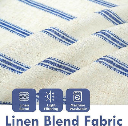 DriftAway Farmhouse Vertical Striped Linen Blend Textured Light Filtering Semi - Image 3