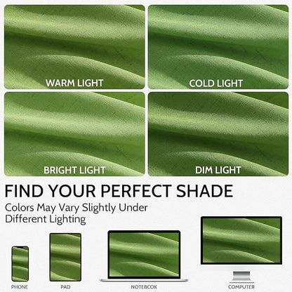 Nanspring Lime Green Linen Blend Light Filtering Back Tab Curtains 84 Inches - Image 4