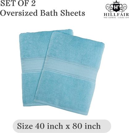hillfair 100% cotton 2 pc xxl oversized bath, side view